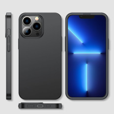 Κάλυμμα θήκης για το iPhone 13 Pro Max περίβλημα για πλάτη και εμπρός + Μεγάλος γυαλί μαύρο