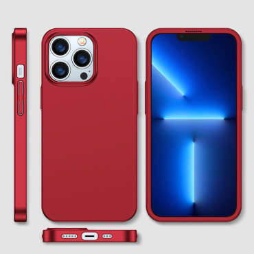 Case Cover for iPhone 13 Pro Max Housing for back and front + Tempered glass Red