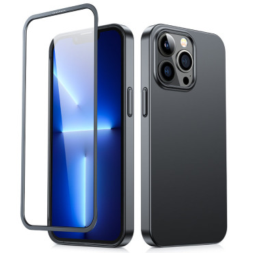 Kryt pre iPhone 13 Pro Zadné a predné puzdro + Vytvorené sklo čierne