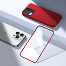 Pokrov pohištva za iPhone 13 Pro ohišje na hrbtni strani in sprednjim + kaljenim steklom