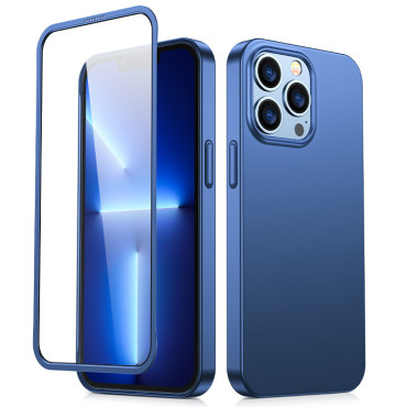 Case Cover voor iPhone 13 PRO-behuizing op de achterkant en voor + gehard glas