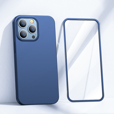 Case Cover voor iPhone 13 PRO-behuizing op de achterkant en voor + gehard glas