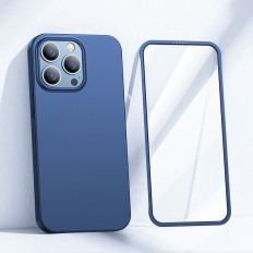 Case Cover voor iPhone 13 PRO-behuizing op de achterkant en voor + gehard glas