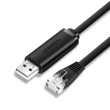 Kabelkonsoll Ledning USB-adapter - RJ45 Ethernet Twisted 1.5m svart