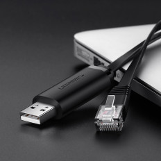 Kábelkonzolkábel USB adapter - RJ45 Ethernet csavart 1.5m fekete