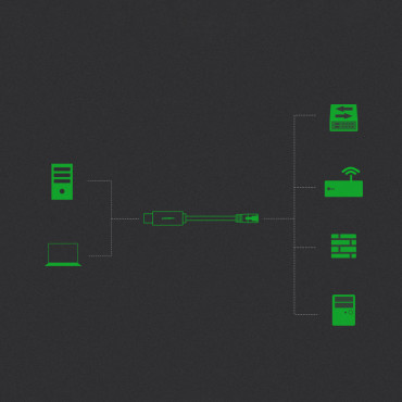 Kábelkonzolkábel USB adapter - RJ45 Ethernet csavart 1.5m fekete
