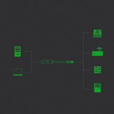 Kábelkonzolkábel USB adapter - RJ45 Ethernet csavart 1.5m fekete