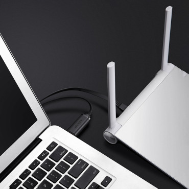 Kábelkonzolkábel USB adapter - RJ45 Ethernet csavart 1.5m fekete