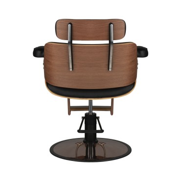 Hairdressing Chair Gabbiano Florencja Black & Walnut — rear view