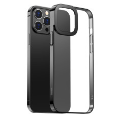 Transparante Case Cover iPhone 13 Pro Max Glitter Case Black