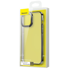 Capa de caso transparente iPhone 13 pro max glitter caso preto