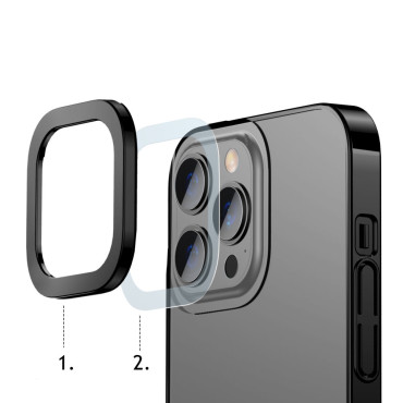 Transparentný kryt iPhone 13 Pro Max Glitter Case Black