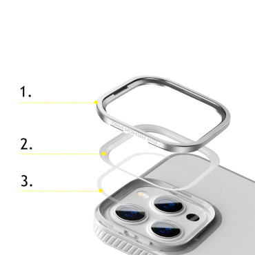 Funda resistente blindada para iPhone 13 Pro Max con gel de gel gris