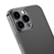 Cubierta de la caja para iPhone 13 Pro Rigid Housing con marco de gel de gel negro