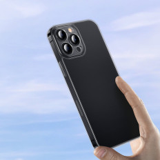 Cubierta de la caja para iPhone 13 Pro Rigid Housing con marco de gel de gel negro