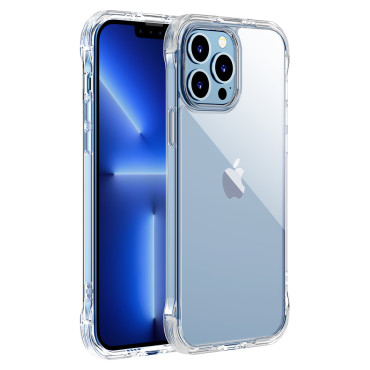 Cubierta de casos para iPhone 13 Pro Carcasa blindada con ganchos de caja transparente