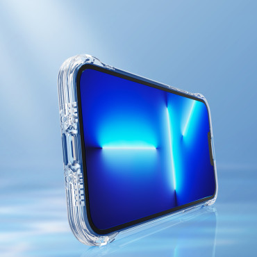Κάλυψη θήκης για το iPhone 13 Pro θωρακισμένο περίβλημα με γάντζους διαφανή