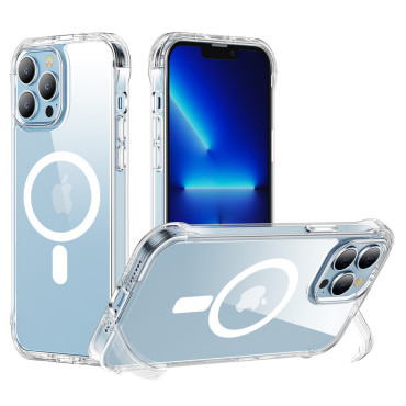 Capa magnética para capa blindada iPhone 13 Pro com ganchos caso transparente