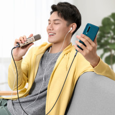 Aux mini jack καλώδιο ήχου 3.5mm Αρσενικό 2m μαύρο