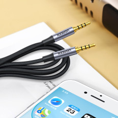 Aux mini jack audio kabel 3.5mm Mann 2m svart