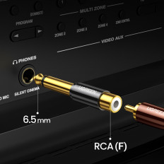 Adapter Adapter Jack 6.35 mm Man på RCA Golden RCA