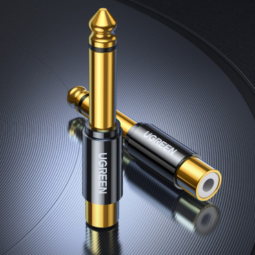 Adapter Adapter Jack 6.35 mm Man på RCA Golden RCA