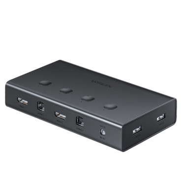 KVM tipkovnica video miša 4x HDMI 4x 4x USB-B crni