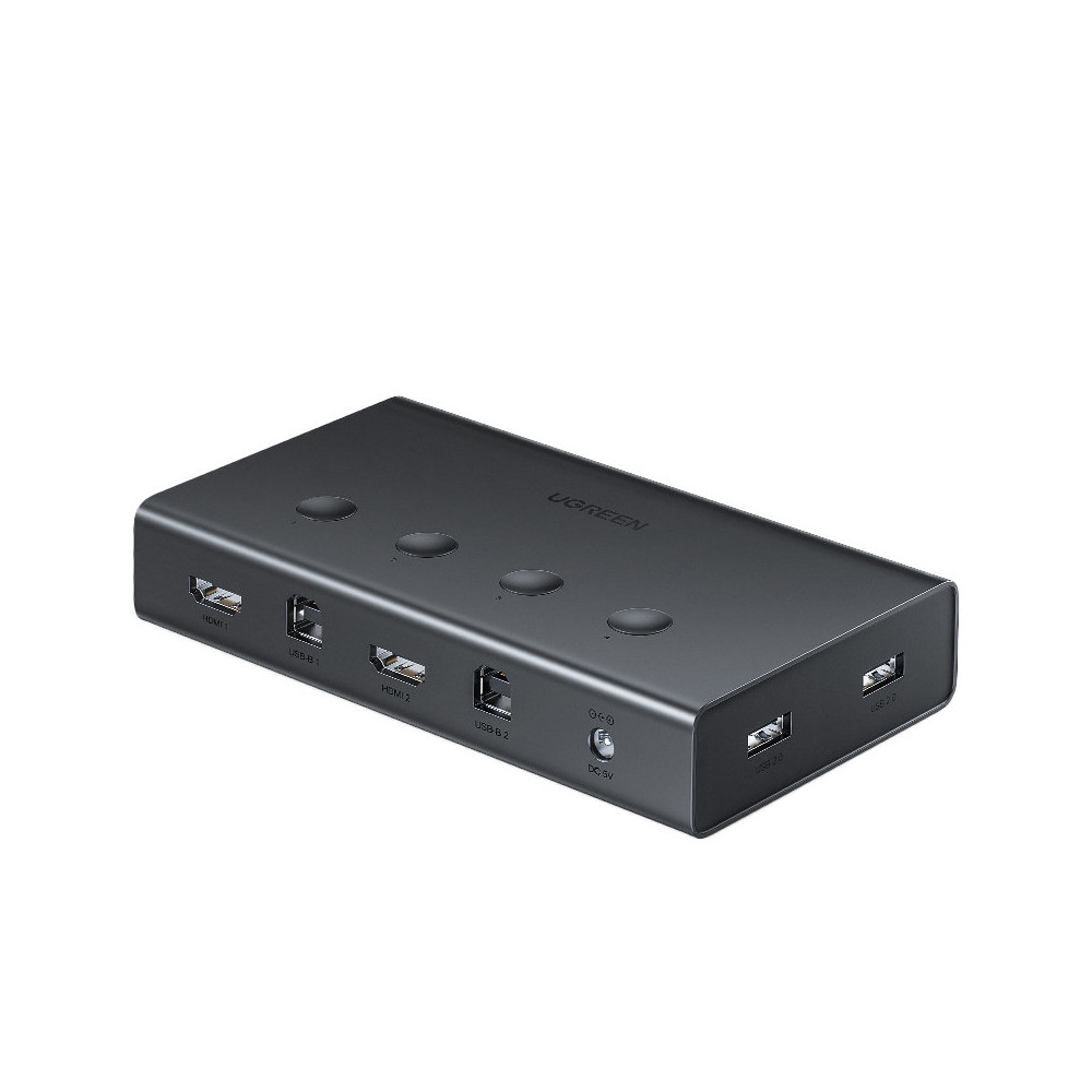 KVM billentyűzet Videó egér 4x HDMI 4x 4x USB-B fekete