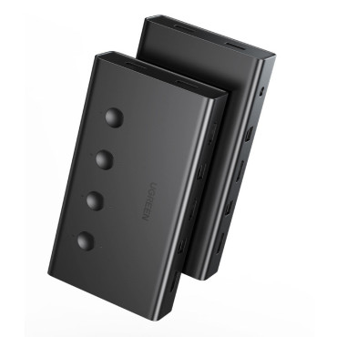 KVM billentyűzet Videó egér 4x HDMI 4x 4x USB-B fekete