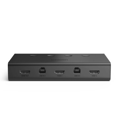 KVM billentyűzet Videó egér 4x HDMI 4x 4x USB-B fekete