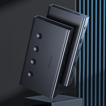 KVM billentyűzet Videó egér 4x HDMI 4x 4x USB-B fekete