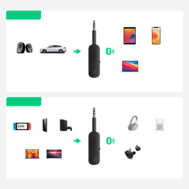 Bluetooth Mini Jack vysielač 3.5mm Čierna