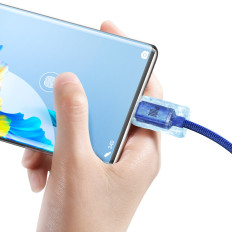 Kabelkabel voor snelle laden en USB-gegevensoverdracht - USB-C 100W 1.2m Blauw