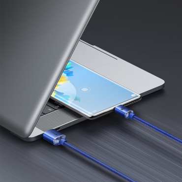 Kabelkabel voor snelle laden en USB-gegevensoverdracht - USB-C 100W 1.2m Blauw