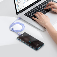 Kabelkabel för snabb last och USB-dataöverföring - USB-C 100W 1.2m violett