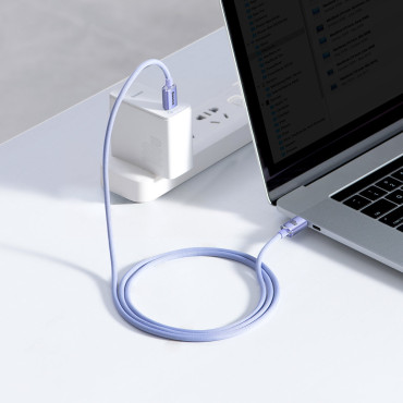 Kabelkabel voor snelle laden en USB-gegevensoverdracht - USB-C 100W 1.2m Violet