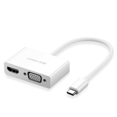 Adapter-sovitin Video Converter USB-C - HDMI VGA Valkoinen