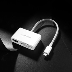 Adapter-sovitin Video Converter USB-C - HDMI VGA Valkoinen