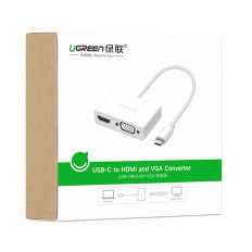 Adaptateur adaptateur convertisseur vidéo USB-C - HDMI VGA Blanc