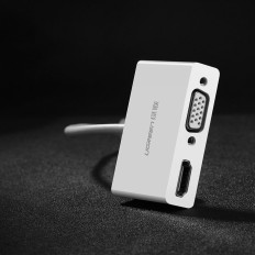 Adaptera adaptera video pārveidotājs USB-C - HDMI VGA balts