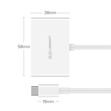 Adapterio adapteris Vaizdo konverteris USB-C - HDMI VGA WHITE