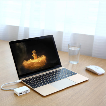 Adapterio adapteris Vaizdo konverteris USB-C - HDMI VGA WHITE