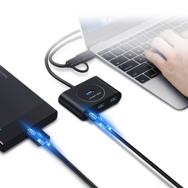 Monitoiminen keskittimet USB-portin jakaja - 4x USB 3.0 1m valkoinen