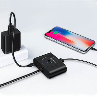 Πολυλειτουργικός διαχωριστής θύρας USB Hub - 4x USB 3.0 1m λευκό