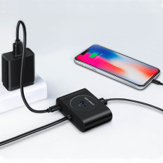 Multifunktionelt HUB USB PORT SPLITTER - 4X USB 3,0 1m Hvid