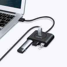 Multifunktionelt HUB USB PORT SPLITTER - 4X USB 3,0 1m Hvid
