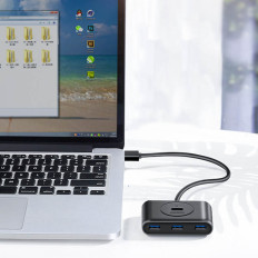 Splitter multifunzione per porte USB HUB - 4x USB 3.0 1M bianco
