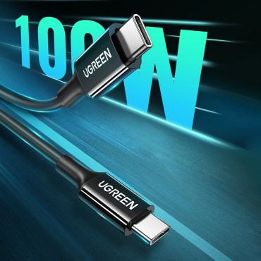 Kabelis USB-C 5A kabelis ātri iekraut PD QC 1m balts