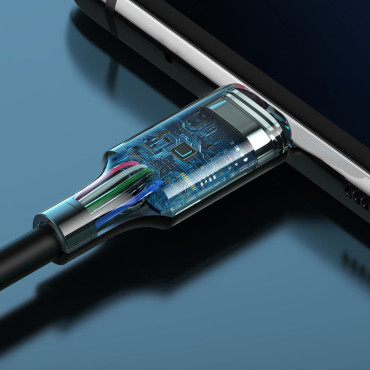 Kabel USB-C 5A CABEL SNELLOPEN PD QC 1M WIT
