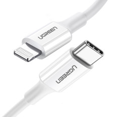 Fio de cabo para iPhone MFI USB-C - Lightning 20W 3A 0.5m Branco